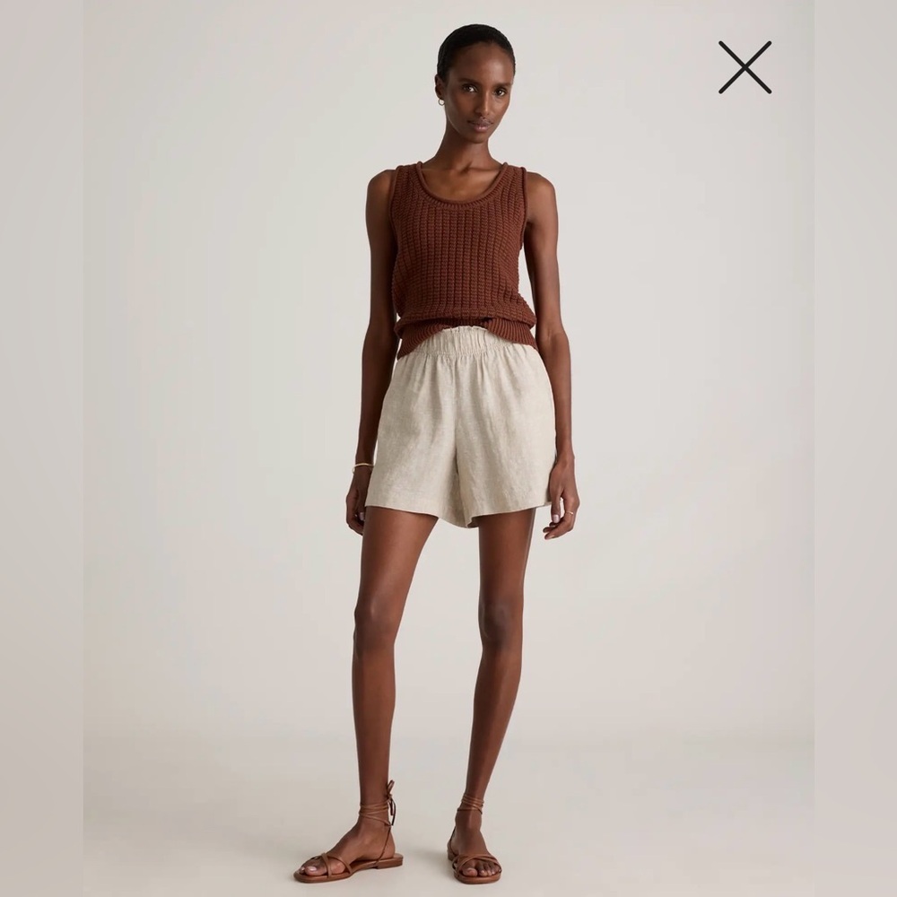 Quince 100% European Linen High Waisted Shorts
